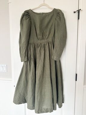 Little Women Atelier Amy ‘23 Sage Green Long Sleeve Midi Dress